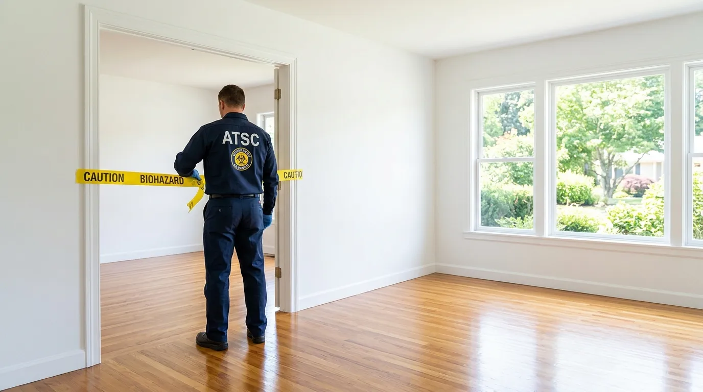 Certified biohazard cleanup crew performing Crime Scene Cleanup in Kendall Park